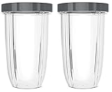 Preferred Parts 2 Piece Huge Replacement Cups for Nutribullet High-Speed Blender/Mixer Cup with Screw-Off Lip Ring, 32 oz.