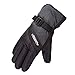 only U Winter Snow, Ski, Snowboard, Cold Weather Gloves Fashion Outdoor Gloves for Men & Women (Black)