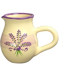 City to Cottage Handmade Lavender Floral Purple and Cream Ceramic Creamer, Milk Jug, Pourer, Pitcher Jug, Pottery Housewarming Gift for Tea Coffee Lovers