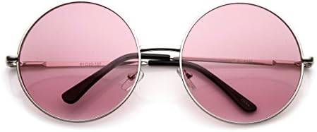 zeroUV Super Large Oversized Metal Round Circle Sunglasses