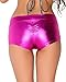 iHeartRaves Metallic Booty Shorts for Women - Shiny Dance Rave Bottoms (Fuchsia, Medium)