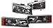 Spec-D Tuning 2LBLH-SIV03JM-RS Black Crystal Headlights, bumper lights Made For And Compatible With Chevrolet Silverado