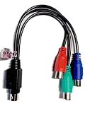 Kyper 7-Pin S-Video to HDTV / 3 RCA RGB (Red, Blue, Green) Component HDTV Video Cable