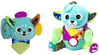 Yummy Buddy Teething Mitten and Yummy Buddy Teether Plush Toy Baby Gift Bundle- BLUE