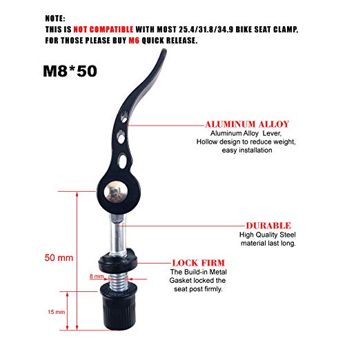 DEERU Stationary Bike Seat Clamp Bicycle Clamp Quick Release Seatpost