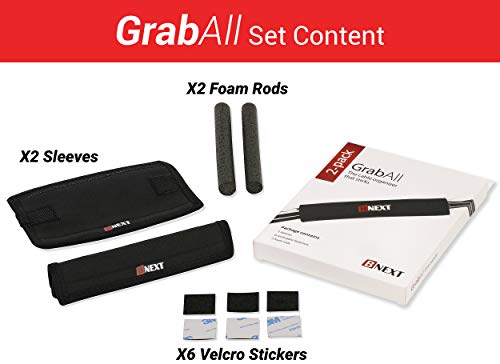GrabAll Cable Management Sleeve That Sticks to Surfaces - 2 Pack – New 6” Cord/Wire Sleeve Organizer for Office & Home + Fasteners. Black Flexible Neoprene with Adjustable Width to Fit Various Wires