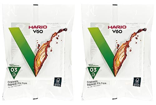 HARIO(ハリオ) V60用 ペーパーフィルター 03W 1~6杯用 200枚入り ホワイト VCF-03-100W