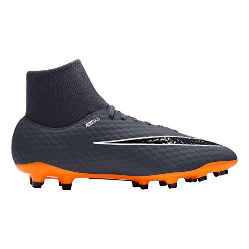 NIKE Men's Phantom 3 Academy DF FG Soccer Cleat (11 D(M) US, Dark Grey/Total Orange/White)