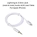 Lightning to 3.5mm Male Aux Audio Cable, AKwor Lightning to Male 3.5mm Auxiliary Audio Stereo Cord for iPhone 7 / 7 plus to Headphone, Home / Car Stereo (3.3Ft/1M) (Silver) - Not Support IOS 10.3