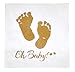 YuanKanJu 100 Baby Shower Napkins Custom Oh Baby Design - Party Decorations - 3 Ply Beverage, Cocktail Napkins - Perfect Boy and Girl Baby Shower Serviettes - True to Color Gold Feet Prints
