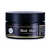 Lagunamoon Natural Charcoal Peel off Black Mask Facial Cleaning and Moisturizing Mask with Bonus Black Mask Spoon