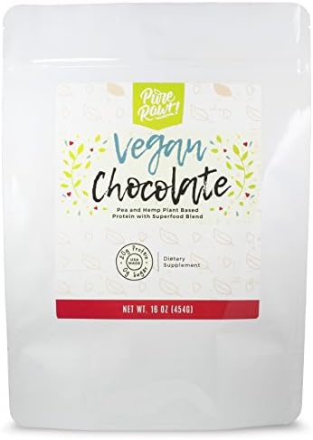 Plant Based Chocolate Protein Powder by Pure Rawr! | Truly Vegan for your Health | Pea, Hemp and Sacha inchi Protein | 16 oz 1 lb