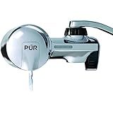 PUR Advanced Faucet Water Filter System with MineralClear Filter, Chrome, Horizontal, Indicator for Filter Status, Carbon Filter Lasts 3 Months (100 gal), Fits Standard Faucets, Easy Install, PFM400H