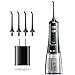 BerZalah Water Flosser Cordless Water Flosser with 3 Modes & 4 Tips, Portable Oral Irrigator for Home, Office, and Travel, High-frequency Pulsation for Braces & Bridges Care, IPX7 Waterproof, 300ML