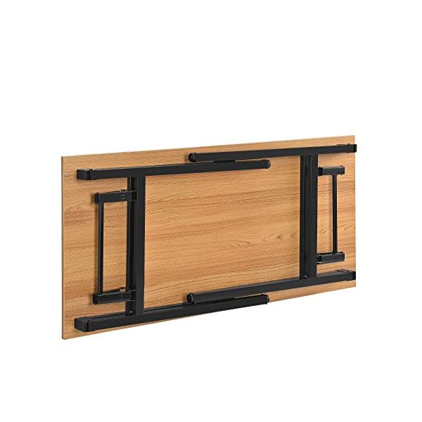 Neuhaus Klapptisch - 120 x 60 x 75-76,4cm Schreibtisch BÃ¼rotisch Computertisch Tisch Klappbar Buche/Schwarz – Bild 6