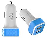 Apple Certified - Lifetime Warranty - 4.4A / 22W Dual-Port USB Car Charger -Portable Travel Charger Rapid Car Charger For Samsung Galaxy S5;The All New HTC One M8 M7 M4, Mini 2; iPhone 5S 5 5C 4S 6, iPad Air 4 3 2, iPad Mini 1 2 Retina, iPad touch, iPod Nano; Samsung Galaxy S4, S3, S2, Note 4 3, 2, Tab S 4, 3, 2 7.0 8.0 10.1;LG Optimus G3 G2, Flex,G2 Mini,G Pro 2,G Pad 7.0 8.0 8.3 10.1; Google Nexus 5 4 7 8 FHD 2;Other Android Smartphone/Tablets (Ocean Blue)