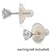 Universal EZback Earring Backs Soft Clear Silicone and 14k Yellow Gold Large 1 Pair