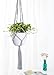 Mkono Colorful Macrame Plant Hanger Indoor Outdoor Hanging Planter Basket Cotton Rope 4 Legs 40 Inch--Gray