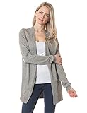 BIADANI Women's Soft Long Sleeve Open Front Cardigan Sweater with Pockets Heather Grey Large