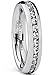 4MM High Polish Ladies Eternity Titanium Ring Wedding Band with Cubic Zirconia CZ Size 6