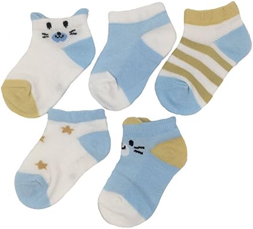 Sandy Ting 5足セットキッズ靴下 子供 くるぶしソックス 幼児用 夏 薄手 ベビー 5 好評 女の子 男の子 カラフル コットン 抗菌 吸湿速乾 柔らかいメッシュ