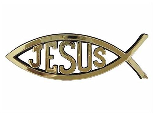 Swanson Christian Supply 56449 Auto Emblem 3D Jesus Fish Large Gold