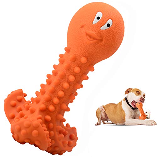 orange squeaky dog ball