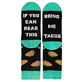 Men's Novelty Funny Saying Taco Crew Socks If You Can Read This Crazy Food