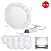 DELight 6 Pack 6 Inch LED Recessed Lighting 3CCT Ultra-Thin Ceiling Light 3000K/4000K/6000K Selectable 12W Eqv 100W 960LM Canless Downlight Living Room Hotel Retrofit Fixtures