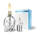 LANMU Molded Glass Table Torch, Outdoor Patio Garden Torch, DIY Skeleton Tabletop Decor, Skull Torch for Party/ Halloween/ Thanksgiving/ Christmas