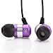GOgroove Earbud Headphones with Deep Bass & Comfortable Ear Gel Tips (Purple) - In Ear Earphones Featuring Noise Isolating Design, Durable Alloy Driver Housing, & Ergonomic Angled Stay-In Fit