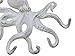 Rustic Whitewashed Cast Iron Octopus Hook 11 Inch - Decorative Hook - Sealife Metal Wall Hook