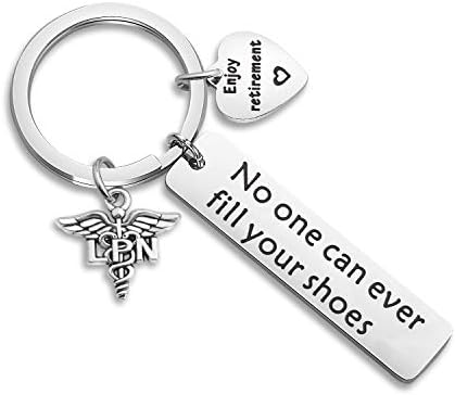 Medical Professional Retirement Keychain No One Can Ever Fill Your Shoes Enjoy Retirement Gift for Doctor Nurse RN NP LVN LPN BSN