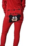 Lazy One Flapjacks Adult Pajamas (Red Bear Bottom, Large) 