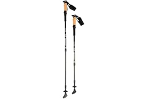 Relaxus Adjustable Nordic Walking and Hiking Poles with Non-Shock Suspension and Triple Tip System, Durable Ergonomic Grips H