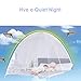 Goplus Folding Mosquito Net, Portable Pop up Tent Mesh Canopy Curtains with Bottom for Bed Home Bedroom Outdoor Camping, White