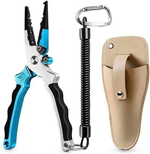 2-Pack Stainless Steel Multi-Tool Fishing Pliers - Line Cutter, Hook Remover, Split Ring Opener, With Lanyard