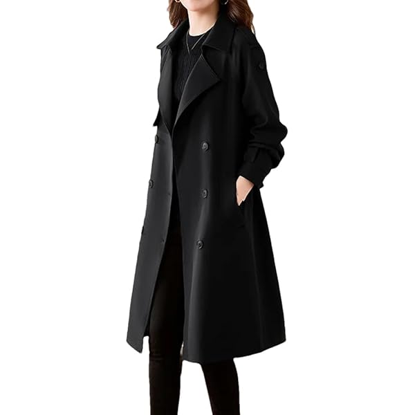 ジャケット・アウター SUNSEA BLACK DOUBLE-BREASTED COAT Black Double-Breasted Coat — WILLSEUM