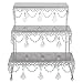 Amalfi Decor 3 Tier Dessert Cupcake Stand, Rectangular Metal Plate Tower Tray Holder with Crystals, Silver