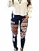 Sexyshine Women's Casual High Waisted Destroyed Ripped Hole Denim Pants Long Stretch Pencil Jeans(BE,M) A-Blue