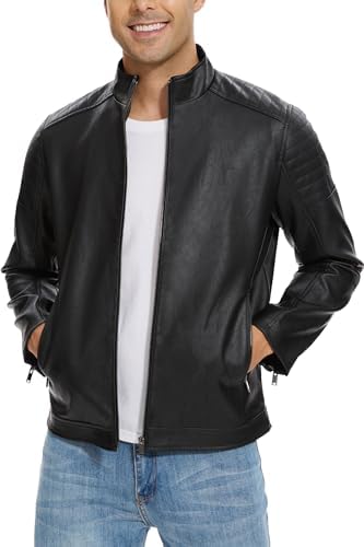 Prime-Fashion Mens Red and White Tyler Durden Biker Club Faux