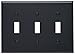 Leviton 3-Gang Toggle Device Switch Wallplate, Standard Size, Thermoplastic Nylon, Device Mount, 1-Pack, 80711-E, Black