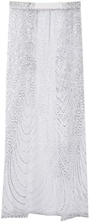 Women's Glitter Sequins Crochet Lace Bikini Cover Up Sarong Wrap (X-Large, White)