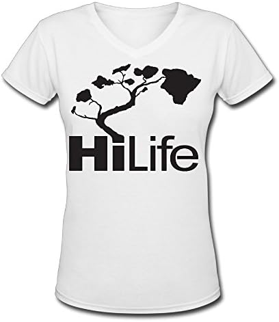 V Neck Women Hi Life Hawaii Graphic Design Colleges Tshirts