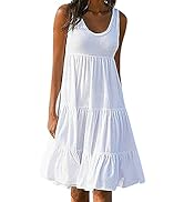 INESVER Summer Dress for Women 2022 Sleeveless Swing Beach Dress Casual Loose Tank Dress Gradient...