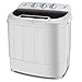 HomGarden Portable Washing Machine Twin Tub, 13lbs Total Capacity Compact Mini Washer and Spin Dryer with Timer Control, Built-in Drain Pump and Inlet Hose, Perfect for Apartment, Dorm, RV, Camping