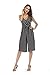 OUMAL Women Cute Striped Romper Backless V Neck Spaghetti Strap Boho Summer Jumpsuit with Belt (Small, Black-Long)