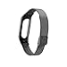OLLIVAN for Xiaomi Mi Band 3 Replacement Strap, Stainless Steel Wristband Bracelet Replacement Band Wrist Strap for Mi Band 3 Tracker, Host Remove Easily via Double Elastic Buckle (Buckle Black)