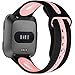 Maledan Compatible with Fitbit Versa Bands Women Men, Small, Black Pink