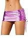 Holly Gibbons Women's Shiny Metallic Side-Tie Ruched Mini Skirt with Inside Panty